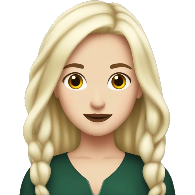 White girl with narcissa malfoy hair but red instead of white  emoji