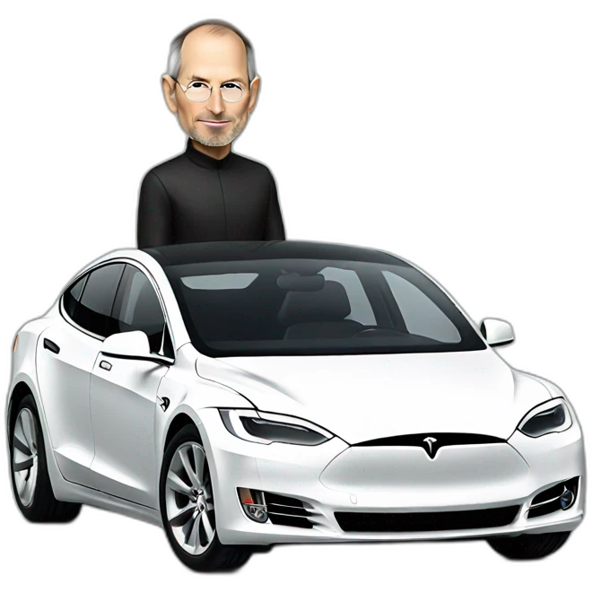 Steve jobs on a tesla emoji