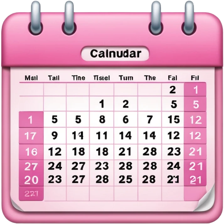 pink  calendar emoji