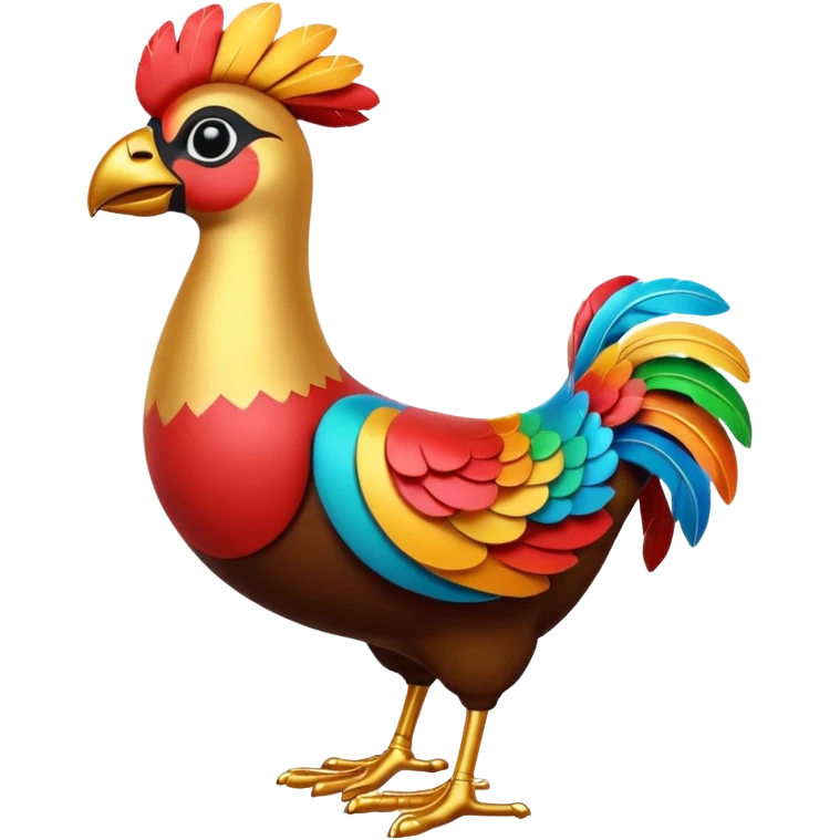 A 3D cartoon Sankofa bird with its head turned backward holding an egg in its beak, symbolizing learning from the past, vibrant colors, smooth lighting, Memoji-style rendering. emoji