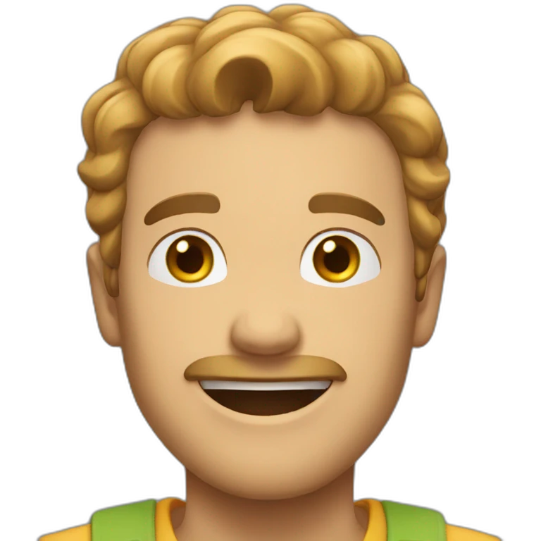 A man is too happy emoji