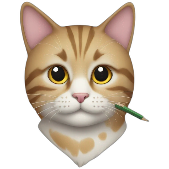 Cat with pencil  emoji