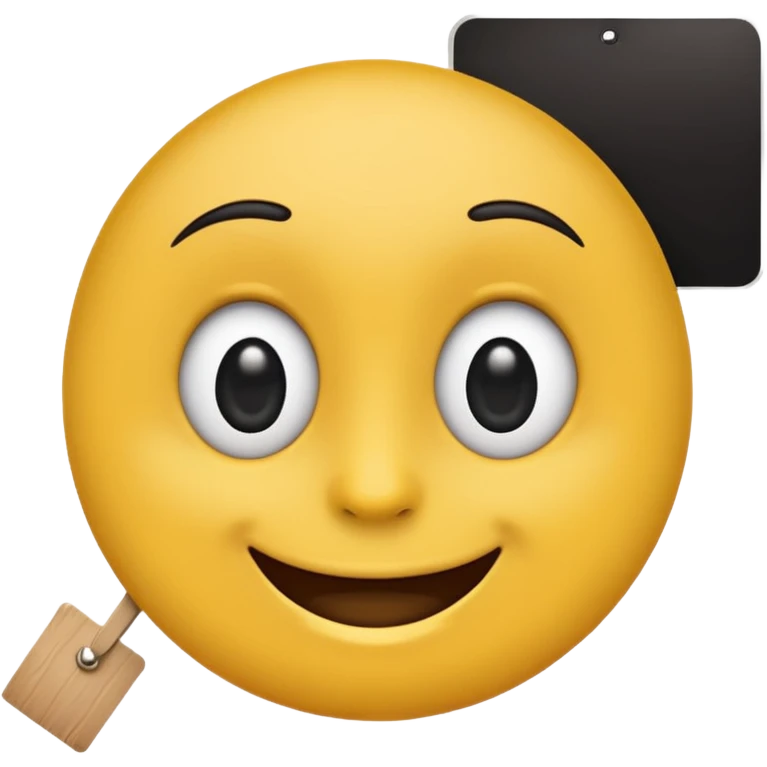 black emoji with wide eyes holding a sign emoji
