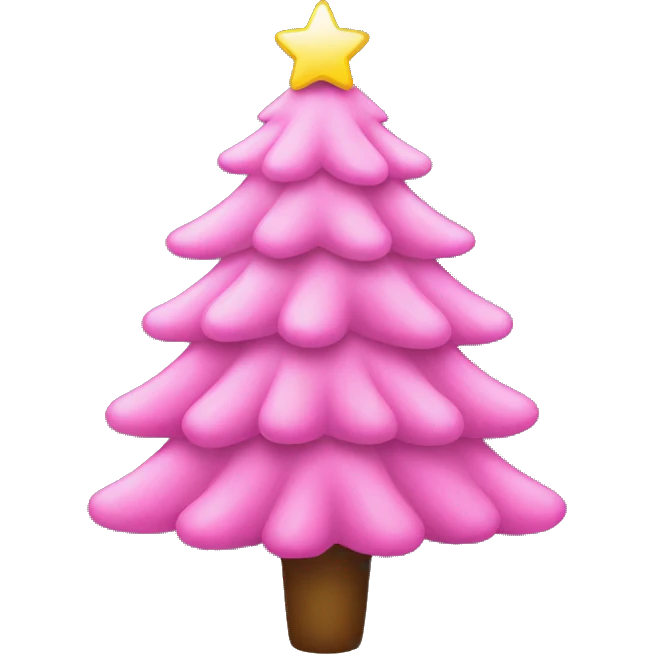 Pink Christmas tree emoji