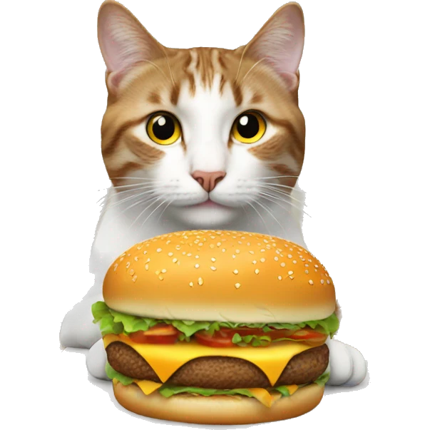 Feline With a hamburger  emoji