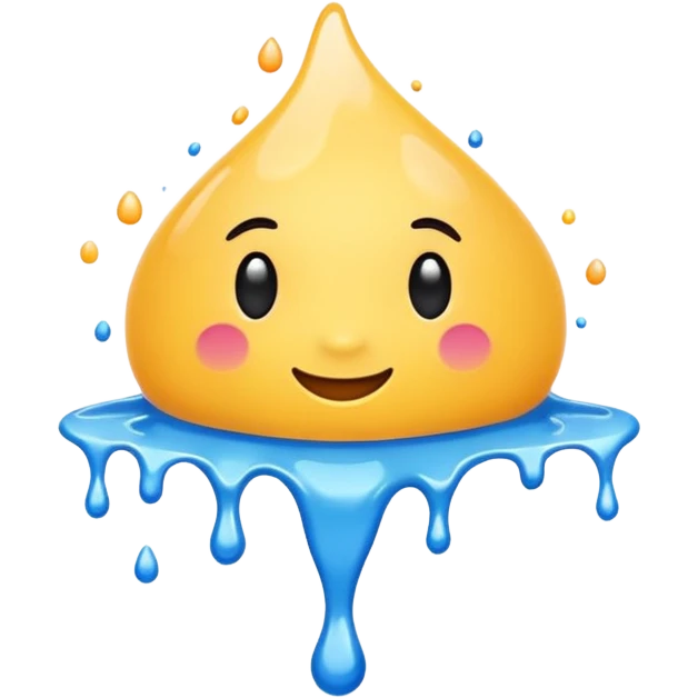 A glossy white paint splash emoji