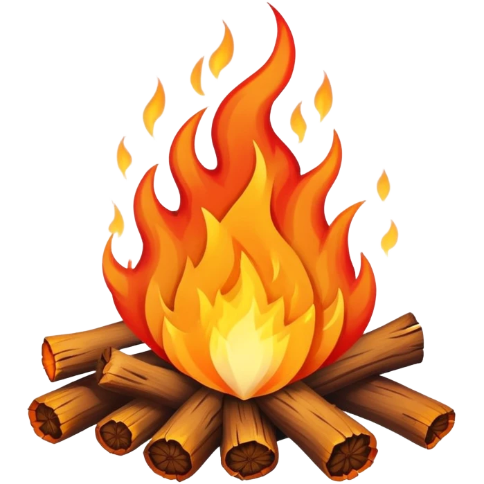 bonfire with flames emoji