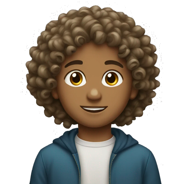 Muslim, young boy with curly hair. emoji