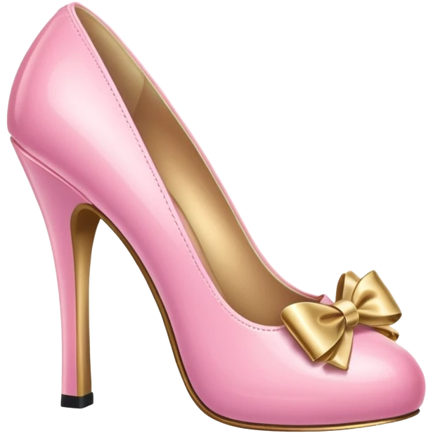 pink high heels with gold bow emoji