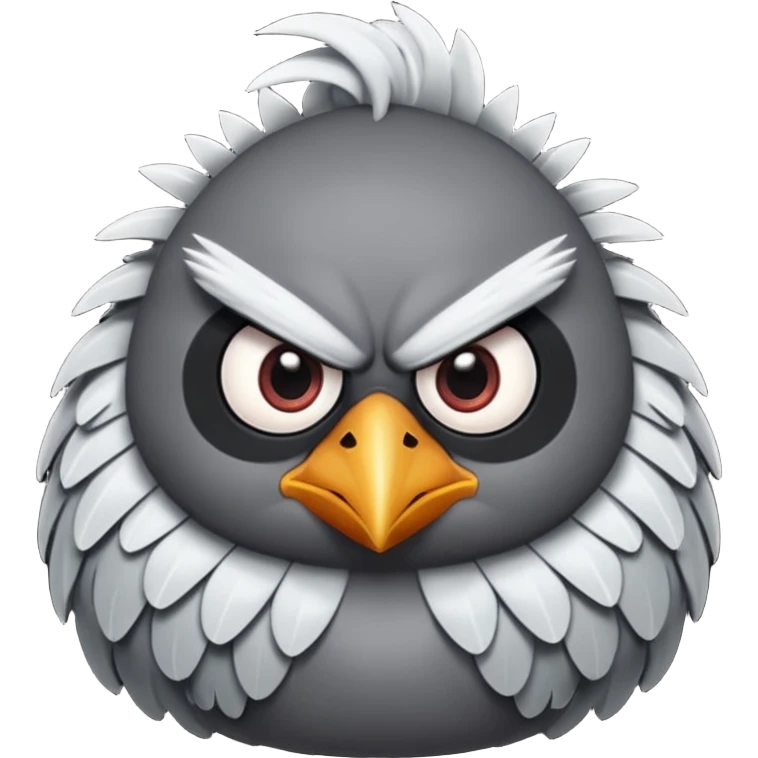 gray angry bird emoji