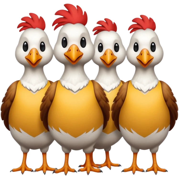 Group of headless chickens in afl guernseys emoji
