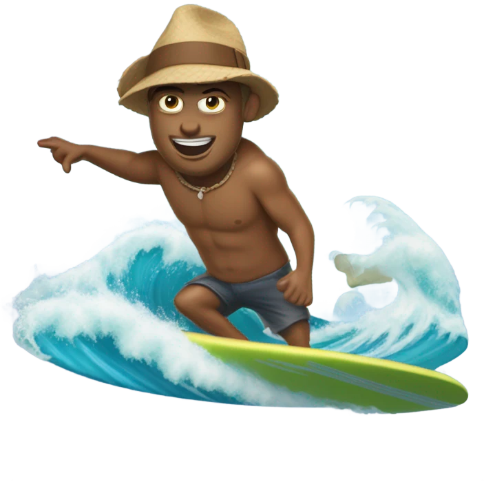 Feather McGraw surfing emoji