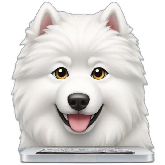samoyed-typing-on-laptop emoji