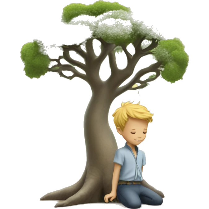 The little prince by the baobab tree emoji