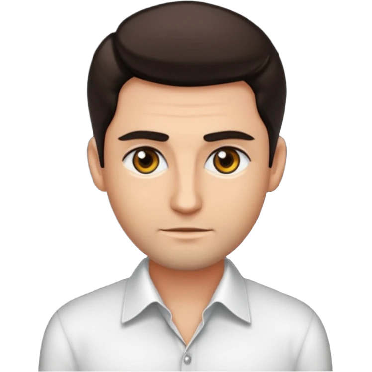 Chico de pelo oscuro piel aceitunada ojos oscuros y con camisa elegante emoji