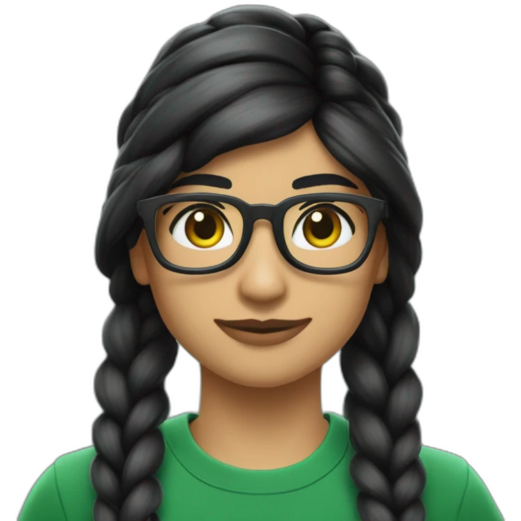 Mia Khalifa black braid white tshirt green sleeves slytherin logo emoji