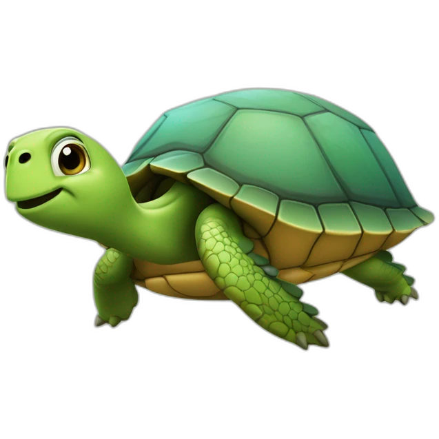 Un caca sur la carapace d’une tortue debout sur un avion emoji