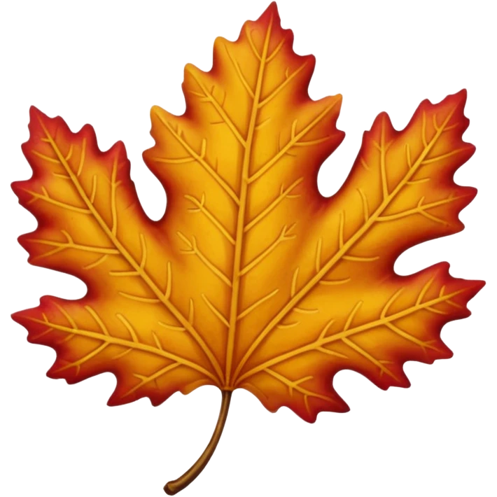 yellow and red oak leaf  emoji