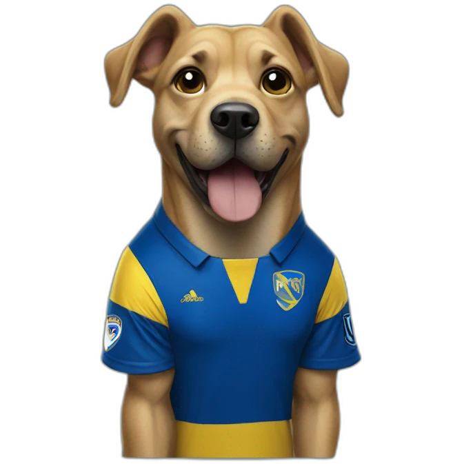 Dog with a boca juniors shirt emoji