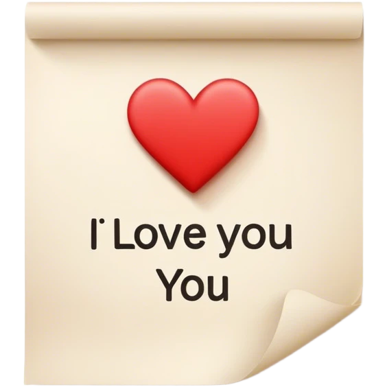 paper that says i love you emoji