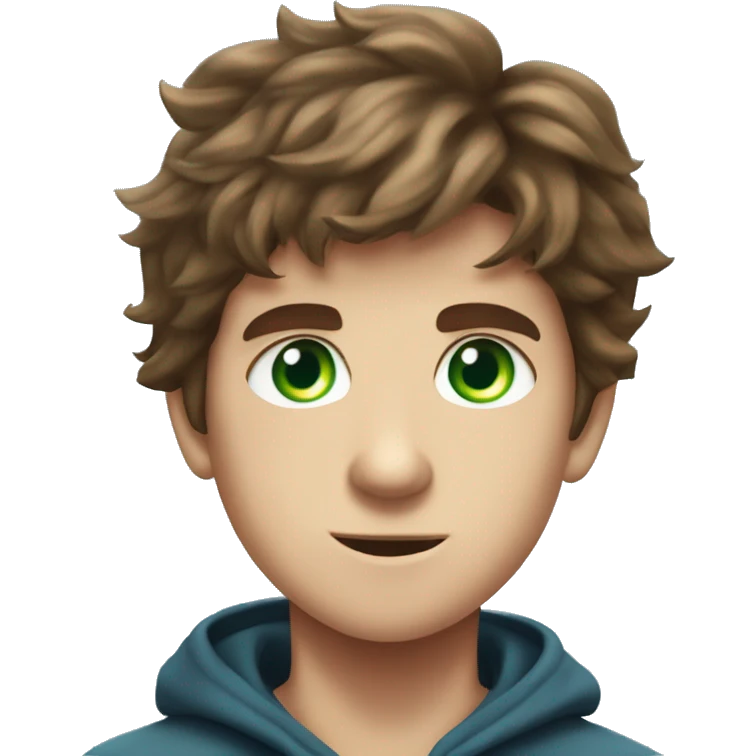 Percy Jackson in the Lightning Theif who is a boy with green and blue eyes, adhd emoji