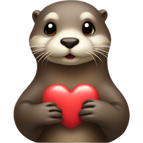 Otter holding heart emoji