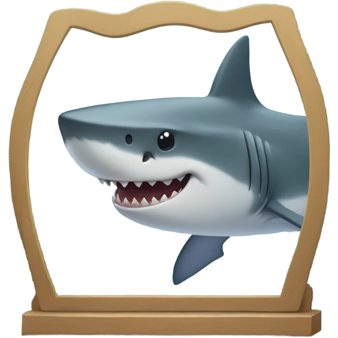 Shark smiling into a mirror  emoji