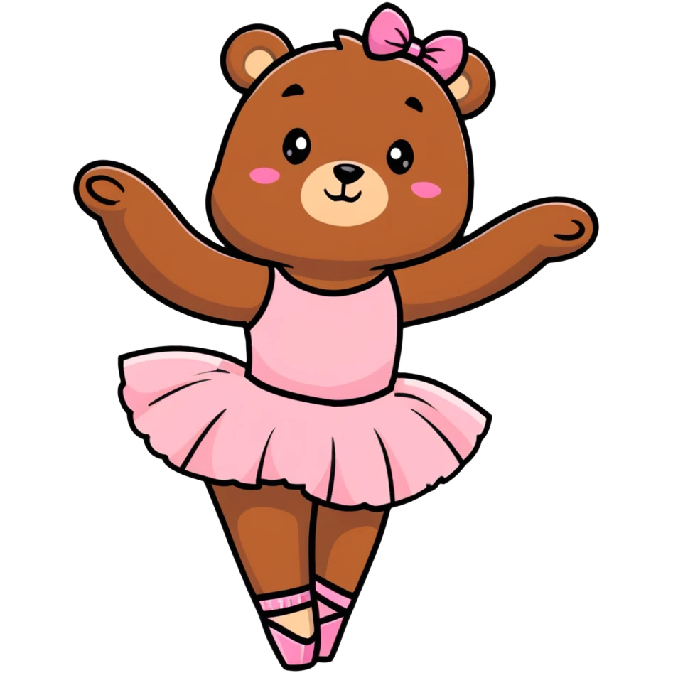 Ballerina bear emoji