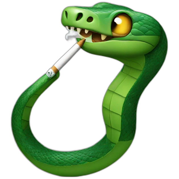 A snake smoking cigarettes emoji