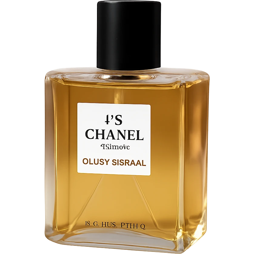 Remove the background, keep only the realistic Chanel perfume bottle with black cap, preserving luxury branding, on a transparent background. emoji
