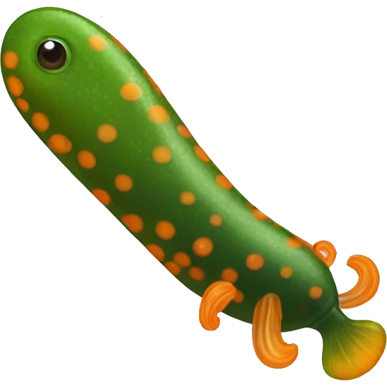 Green and orange spotted leech emoji