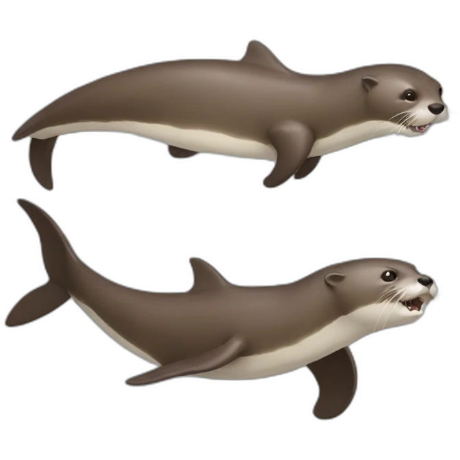 Otter on shark emoji