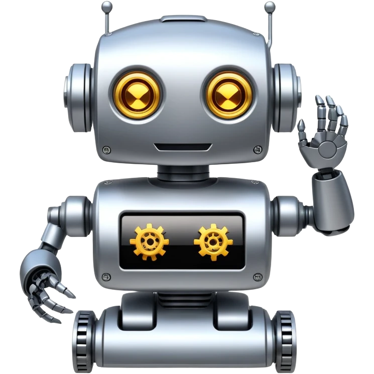 robot entier sympa avec écran et engrange emoji
