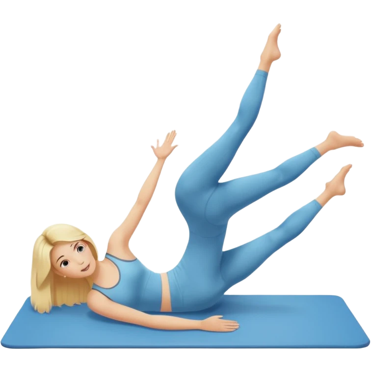 Blonde woman doing Pilates alone emoji