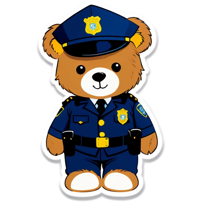 Teddy bear wearing Police uniform  emoji