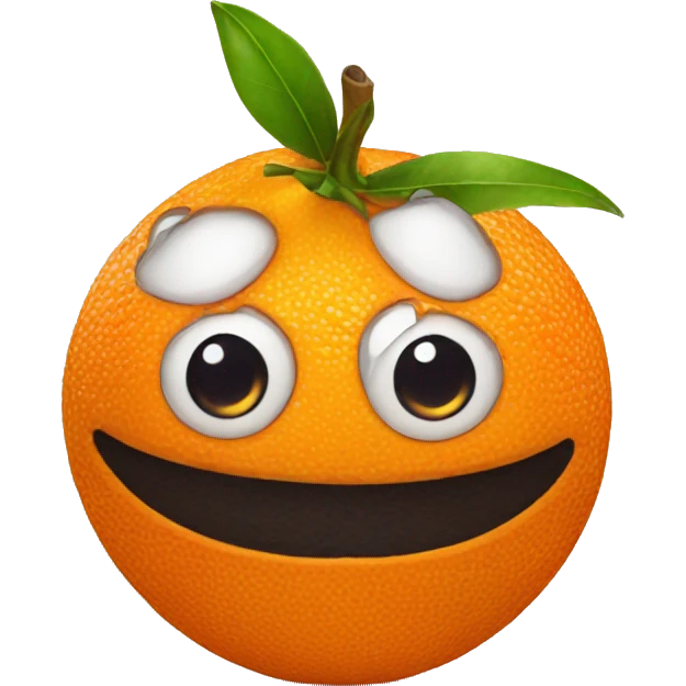 Orange fruit with eyes emoji
