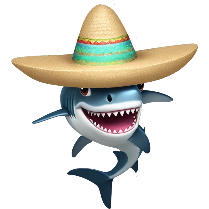 Shark with legs and with a sombrero emoji