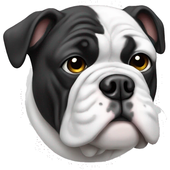 Black and white bulldog emoji