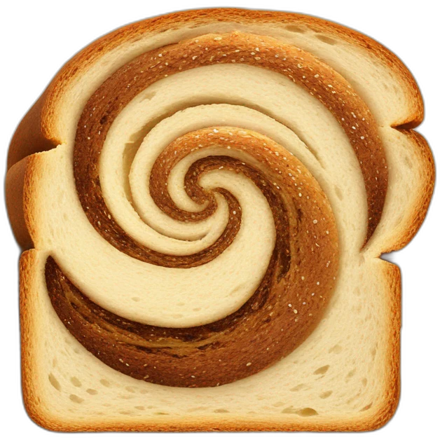 brown rye swirl in the middle of bread slice emoji