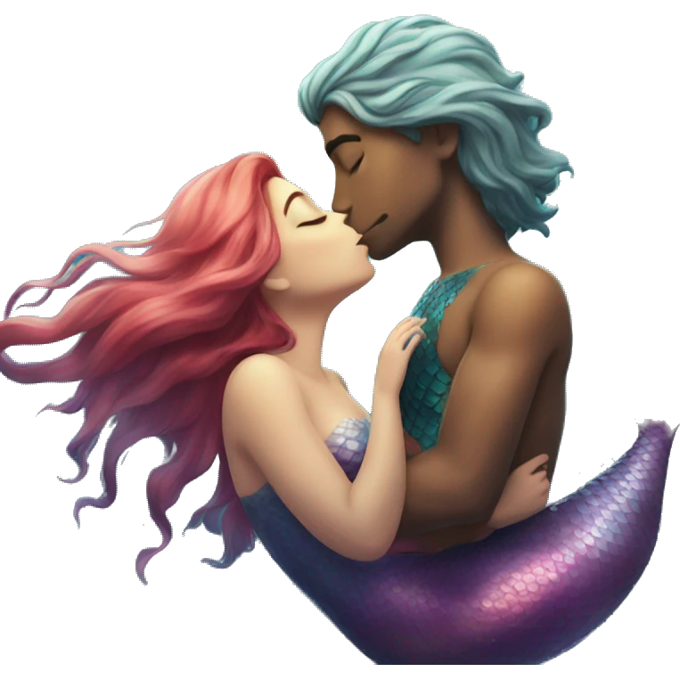 mermaid kissing human emoji