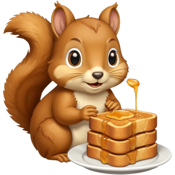 Squirrel eating French toast emoji