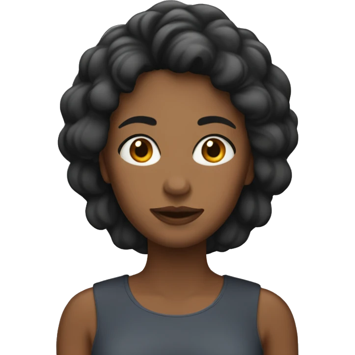 Mujer con pelo negro enojada  emoji