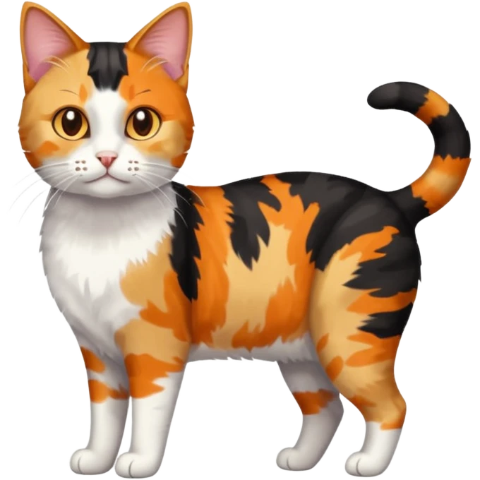 full body patchy calico tabby cat emoji