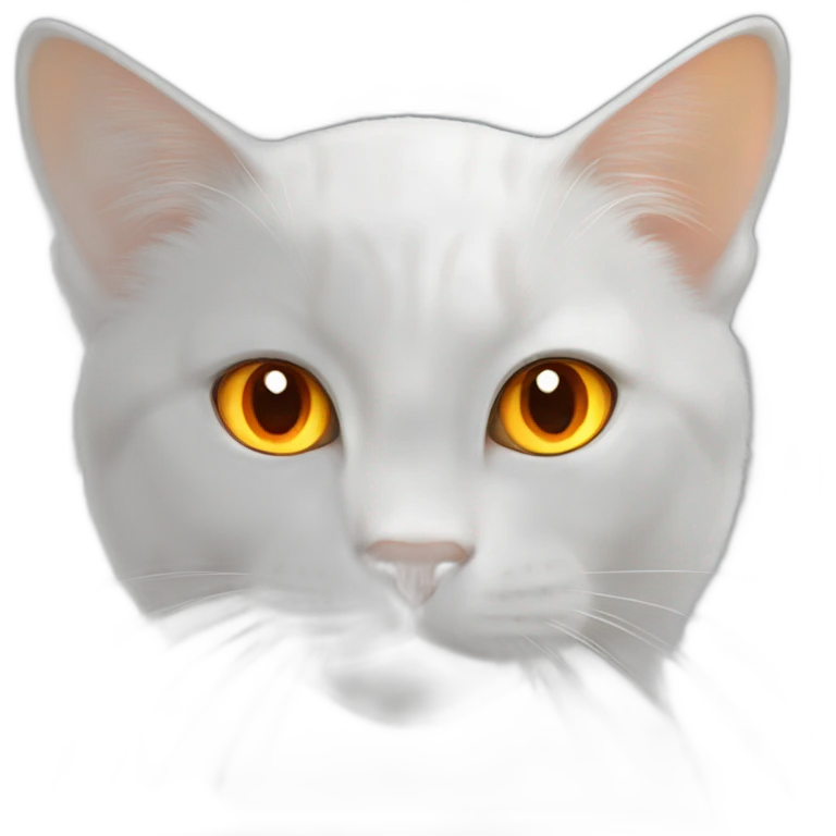 White cat with orange eyes emoji