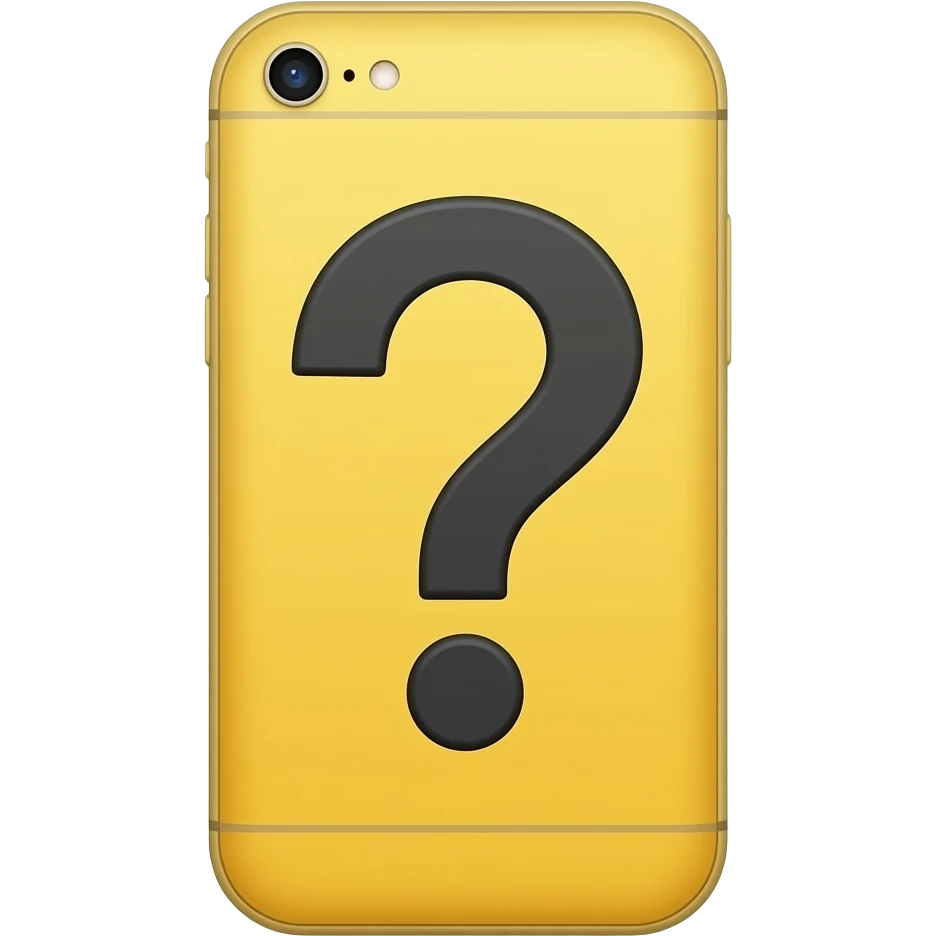 a yellow iphone type of emoji with a questioning face emoji
