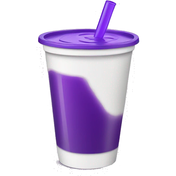White party cup with purple juice on it without a straw emoji