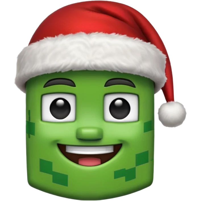 minecraft creeper with santa hat emoji
