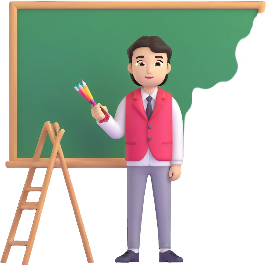 Japanese male high school student decorating classroom for cultural festival emoji