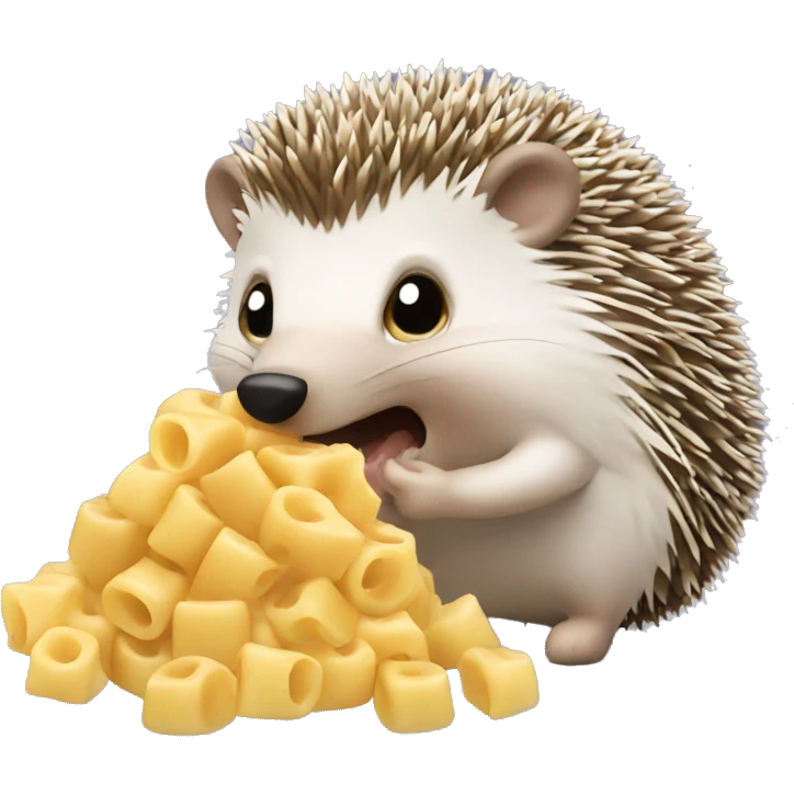 Hedgehog eating macaroni  emoji