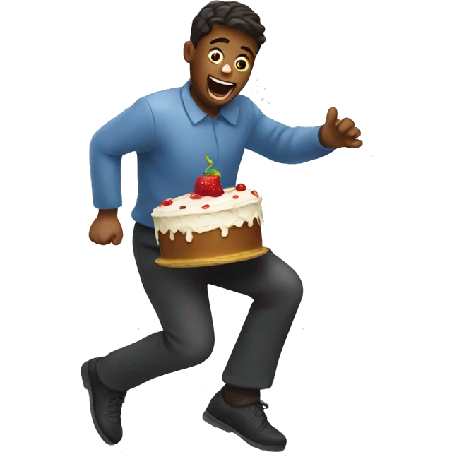 person tripping while holding a cake  emoji